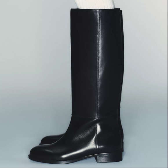 ZARA RUNWAY COLLECTION LEATHER RIDING BOOTS - Picture 3 of 4
